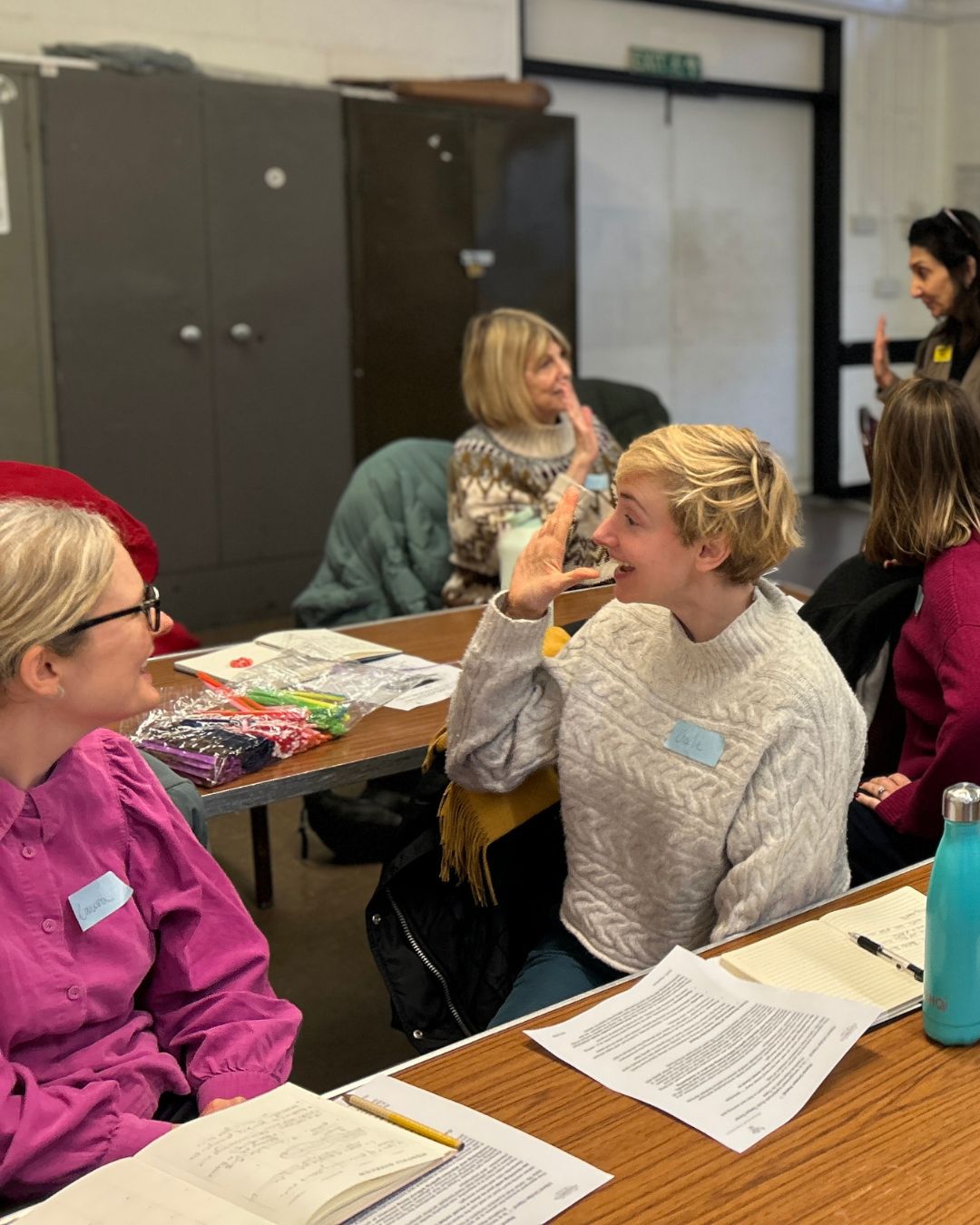 Team members learning dementia training